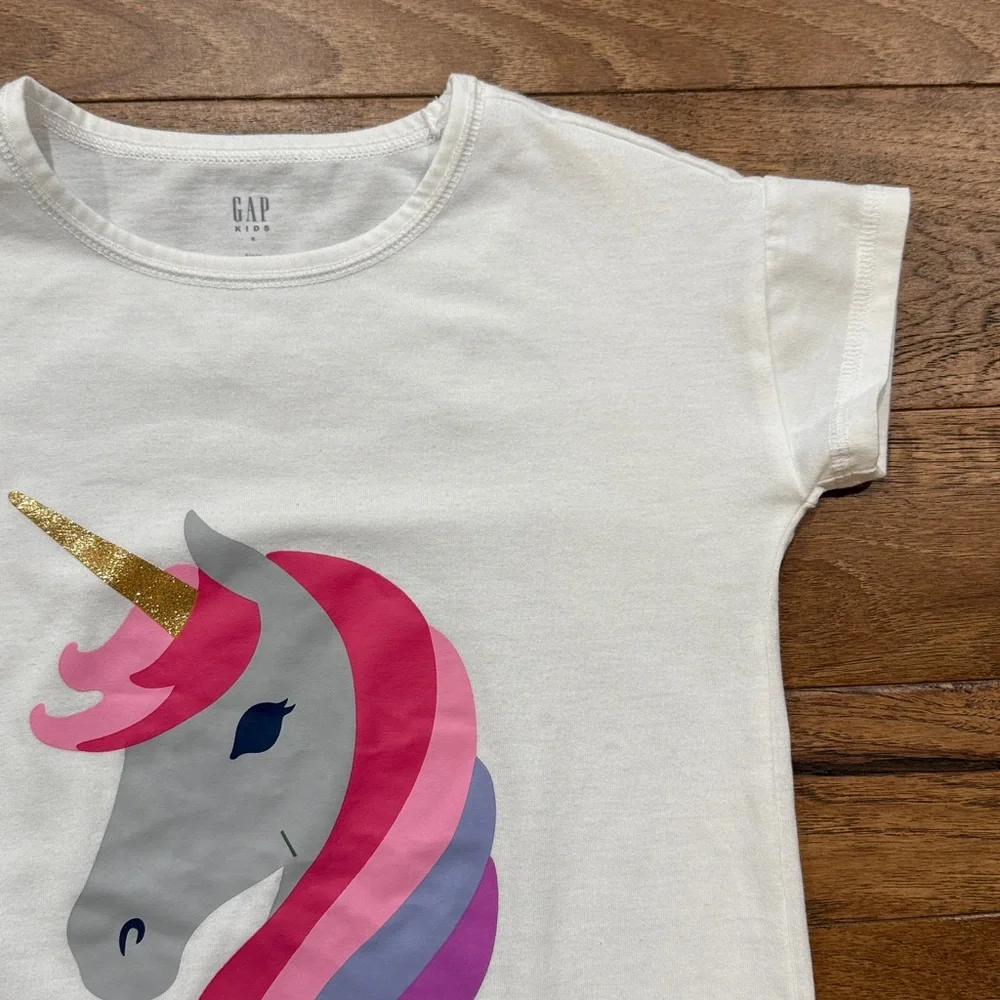 GAP Kids Girls Unicorn Short-Sleeve Sleep Shirt - Size 6